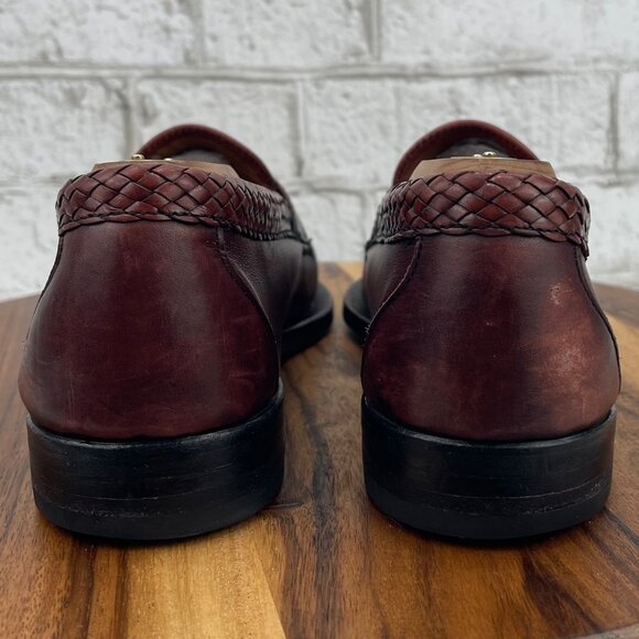 Allen Edmonds Maxfield Mens 10 B Brown Leather Tassel Slip On Dress Loafers - Picture 4 of 14